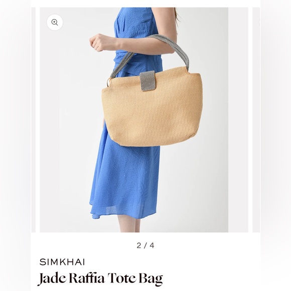 Limited Edition Designer Simkhai Jade Raffia Tote Bag $450 or OBO ! - Picture 4 of 5
